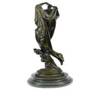 Nude Lady with Angel Bronze Statue