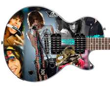 Aerosmith Steven Tyler Live Autographed Custom Graphics Gibson Epiphone Guitar ACOA