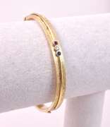 Gorgeous Ruby Diamond and Sapphire Bracelet in 14K Yellow Gold