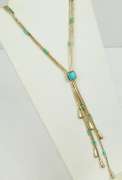 Wide Navajo Liquid Sterling Silver & Turquoise Necklace