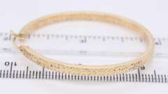 Beautiful Yellow Gold Diamond Cut Large Hoop Earrings