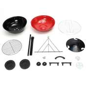 Portable Red Kettle Trolley BBQ Grill Charcoal Barbecue