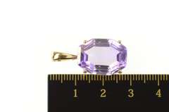 14K Yellow Gold Oval Amethyst Solitaire Classic Simple Charm/Pendant