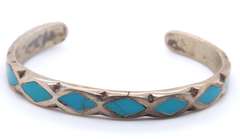 Vintage Sterling Silver Turquoise Cuff Bangle