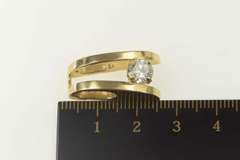 14K Yellow Gold 0.95 Ct Diamond Solitaire Raised Split Bar Pendant