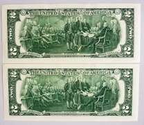 (2) Crisp Exceptional Consecutive 2009 Dallas $2 Star Replacement Notes!