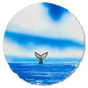 Wyland, "Fluke" Framed, Hand Signed Original Painting with Letter of Authenticity.