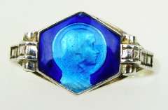 Vintage French Sterling Madonna Ring, Size 9.25