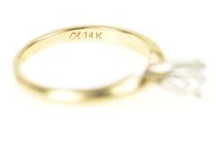 14K Yellow Gold 0.25 Ct Diamond Solitaire Classic Engagement Ring
