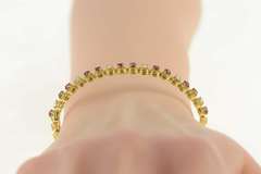 18K Yellow Gold 1.92 Ctw Ruby Diamond Encrusted Bangle Bracelet