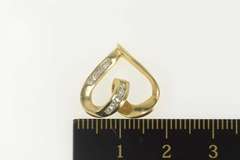 10K Yellow Gold Diamond Inset Curvy Heart Love Symbol Pendant