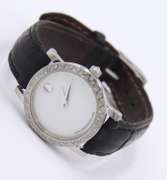 Movado Museum Mop and Diamond Bezel Quartz Watch
