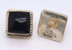 Vintage Sterling Silver Mexico Black Onyx Earrings