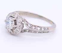 Vintage Style Platinum 0.75ctw Diamond Ring
