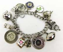 Loaded Vintage Sterling Silver Charm Bracelet
