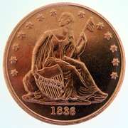 Seated Liberty 1 oz .999 Fine Copper Round