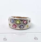 Sterling Silver Ring With Gemstones