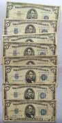 8 Blue Seal $5 Silver Certificates