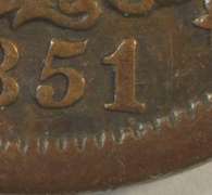 Very Scarce 1851/81 Braided Hair Large Cent in VF