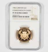 PF70 UCAM 1986 Great Britain 2 Gold Pounds Commonwealth Games NGC