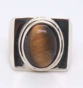 Sterling Silver Signed Tiger Eye Ring