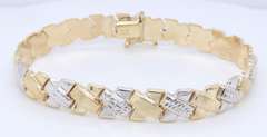 Handsome Two Tone Gold X Bracelet