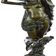 Nude Lady with Angel Bronze Statue