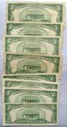 8 Blue Seal $5 Silver Certificates