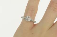 14K White Gold 1.50 Ctw Classic Diamond Cathedral Engagement Ring