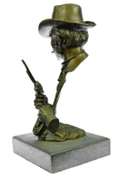 Gun Revolver Wyatt Earp Western Bronze Statue