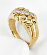 Classic Man's Nugget Ring with Diamonds