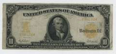 Very scarce 1907 Series Large Size $10 Gold Certificate note