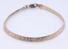 Vintage Sterling Silver Italian Herringbone Bracelet
