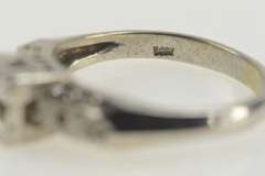 14K White Gold Vintage NOS 1950s 2.75mm Engagement Setting Ring