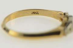 14K Yellow Gold Vintage NOS 1950's Two Tone Wedding Band Ring