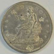 CHOICE BU 1876-S Trade Silver Dollar. 5 Chinese Chop Marks