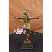 Curvy Nude Woman Bronze Sculpture