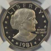 NGC PF68 ULTRA CAMEO graded 1981-S Type 2 SBA $1