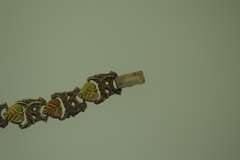 Sterling Silver , 12KT Yellow And Rose Gold Leaf Stem Bracelet