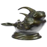 African Rhino Wall Mount Bronze Statue