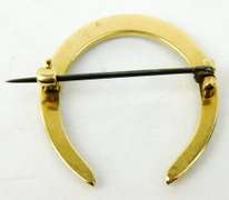 Antique 14K Seed Pearl Horseshoe Brooch