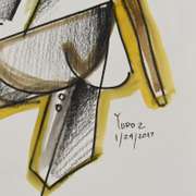 Yuroz, Framed Original Mixed Media Watercolor Painting, Hand Signed with Letter of Authenticity.