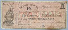April 17 1862 $10 Texas Treasury Warrant