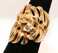 Oh My Monstera! Middle Finger 18K Gold Ring