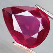 Stunning 2.35ct pear cut imperial red Ruby