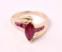 Excellent Ruby Ring in Yellow Gold
