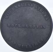 1863 Australia Queensland Stores Token KMTN177 1/2 Cent
