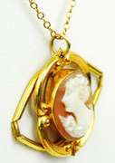 Vintage Gold Filled Carved Shell Cameo Necklace