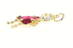 14K Yellow Gold July Birthstone Baby CZ Syn. Ruby Girl Charm/Pendant