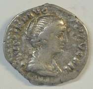 Nice Roman Silver Denarius of Faustina Jr, 120-175 AD